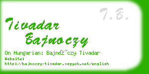 tivadar bajnoczy business card